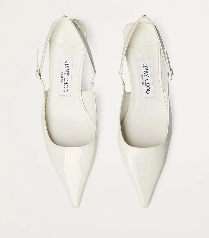 Jimmy Choo Amel 50 Leather Slingback Pumps - Image 3