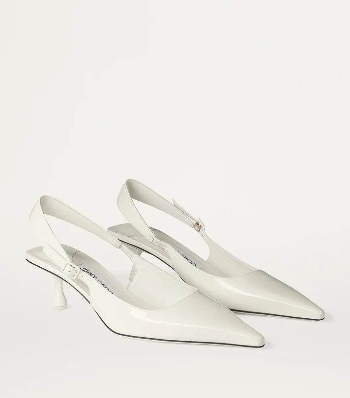 Jimmy Choo Amel 50 Leather Slingback Pumps - Image 5