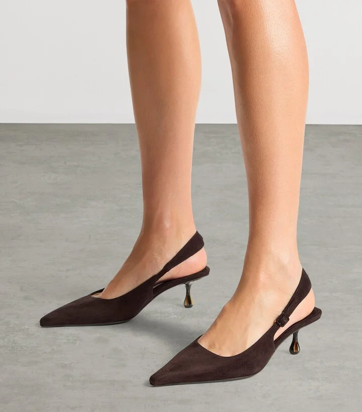 Jimmy Choo Amel 50 Leather Slingback Pumps - Image 2