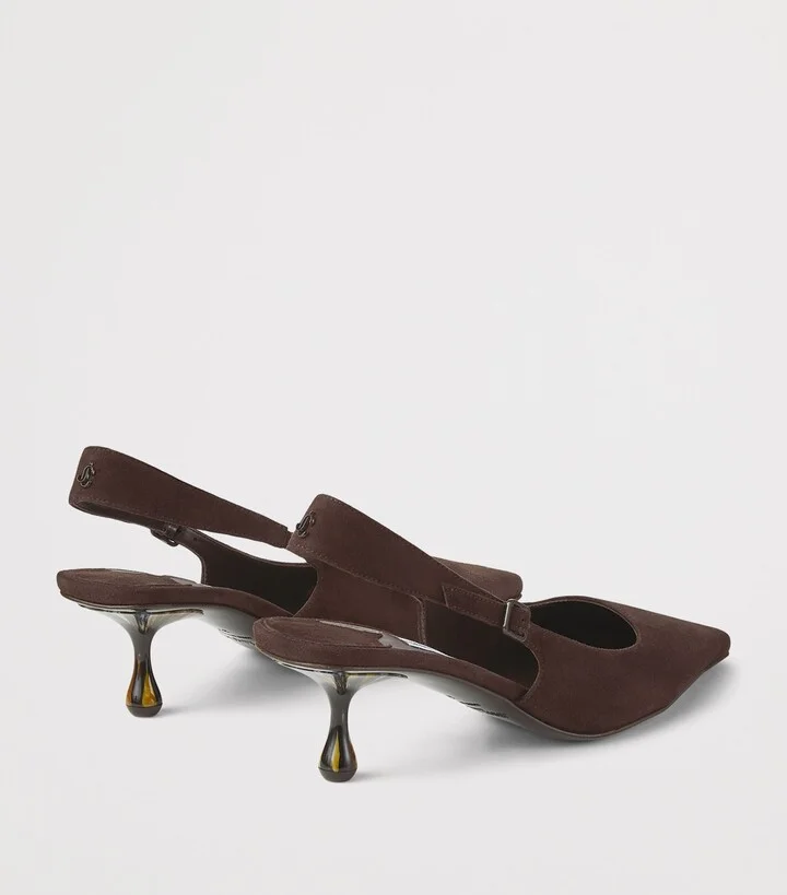 Jimmy Choo Amel 50 Leather Slingback Pumps - Image 3