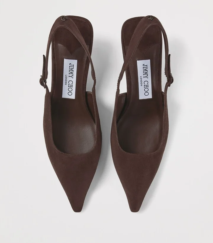 Jimmy Choo Amel 50 Leather Slingback Pumps - Image 4