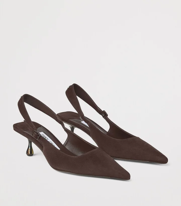 Jimmy Choo Amel 50 Leather Slingback Pumps - Image 5