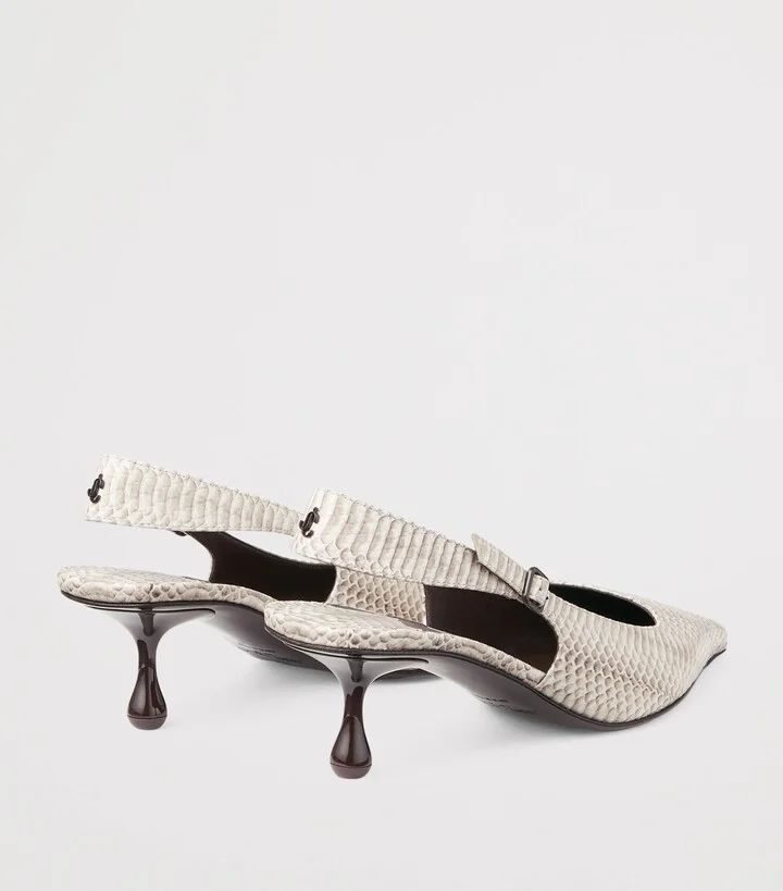 Jimmy Choo Amel 50 Leather Slingback Pumps - Image 3