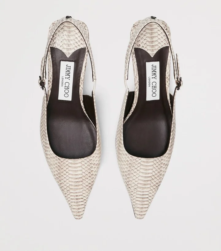 Jimmy Choo Amel 50 Leather Slingback Pumps - Image 4