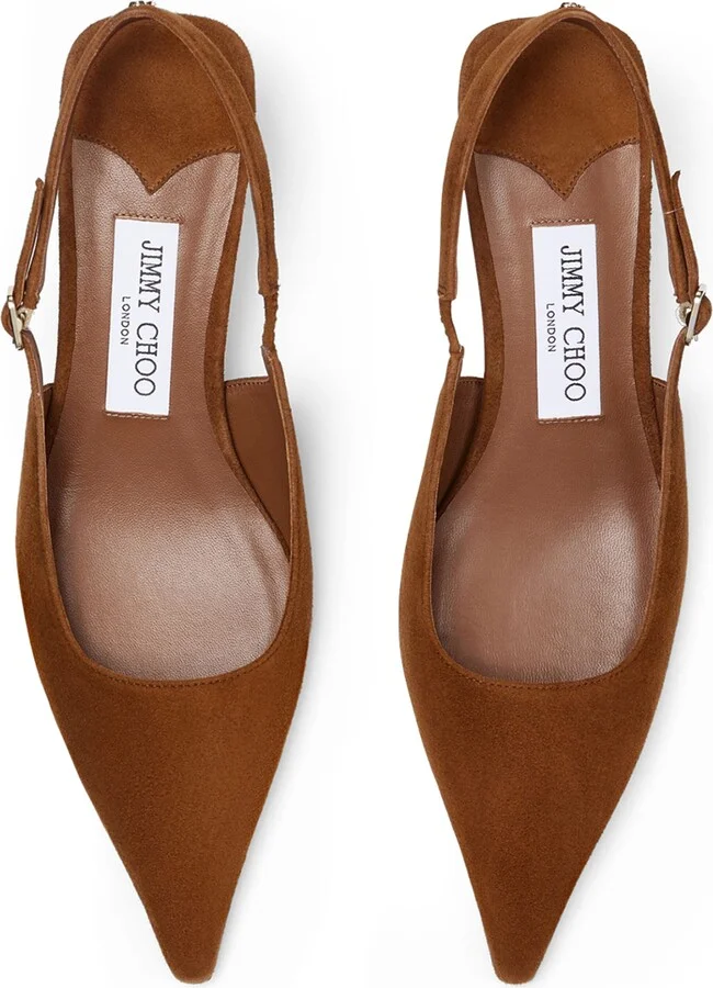 Jimmy Choo Amel 50 Suede Slingback Pumps - Image 4