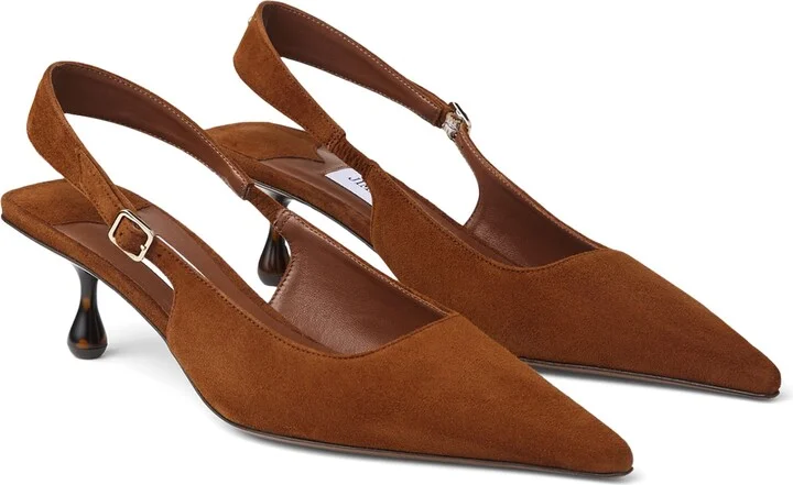 Jimmy Choo Amel 50 Suede Slingback Pumps - Image 5