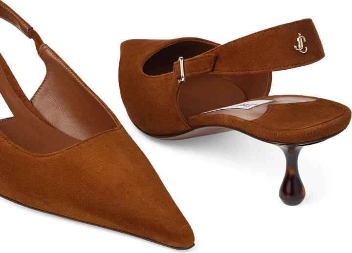 Jimmy Choo Amel 50 Suede Slingback Pumps - Image 6