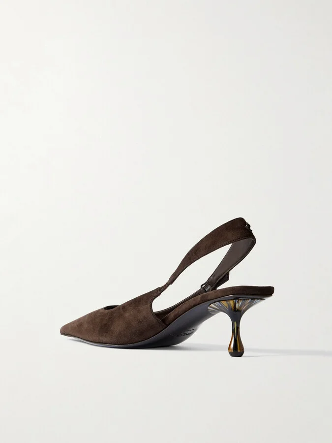 Jimmy Choo - Amel 50 Suede Slingback Pumps - Brown - Image 3
