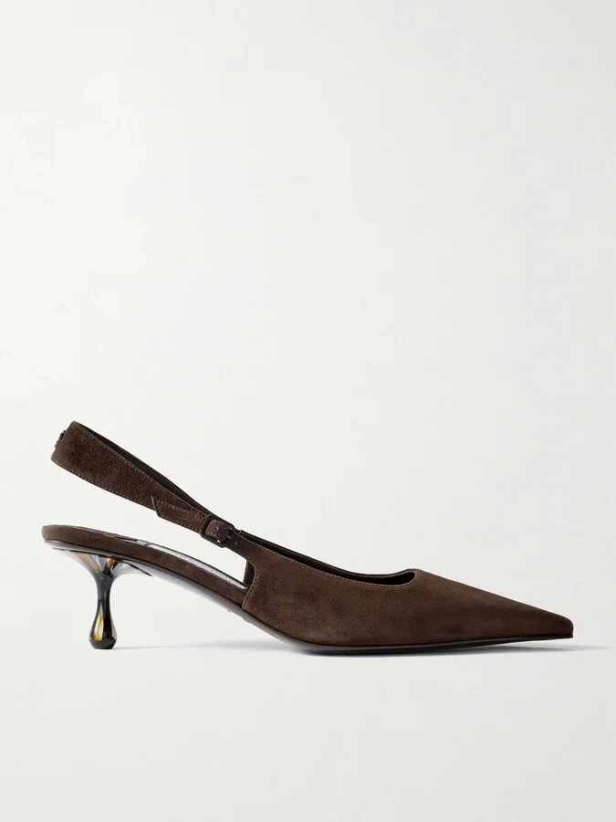 Jimmy Choo - Amel 50 Suede Slingback Pumps - Brown