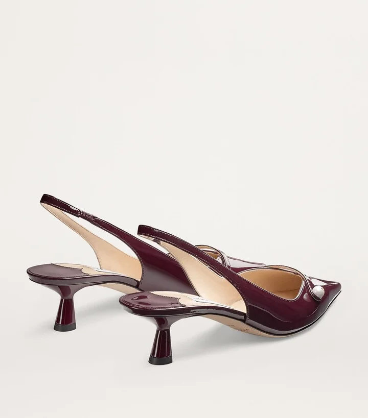 Jimmy Choo Amita 45 Leather Slingback Pumps - Image 2