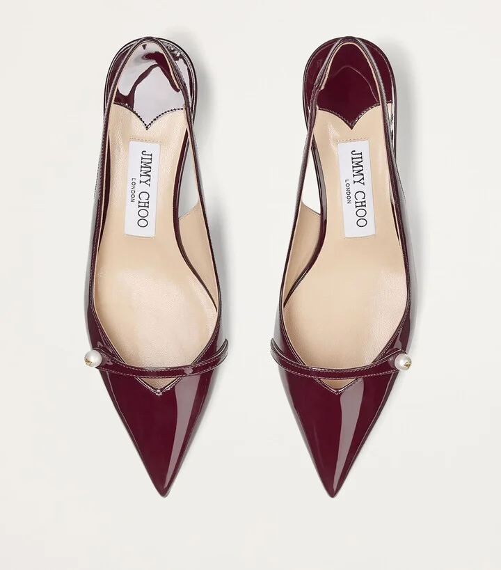 Jimmy Choo Amita 45 Leather Slingback Pumps - Image 3
