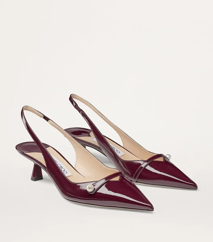 Jimmy Choo Amita 45 Leather Slingback Pumps - Image 4