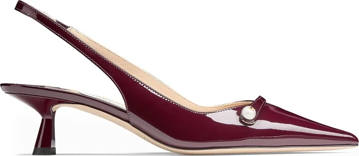 Jimmy Choo Amita 45 Leather Slingback Pumps