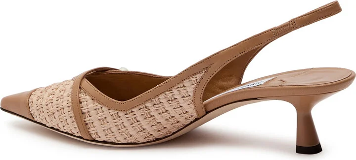 Jimmy Choo Amita 45 Raffia Slingback Pumps - Image 2