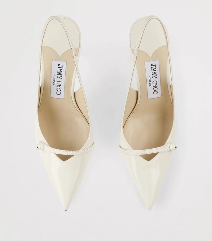 Jimmy Choo Amita 85 Leather Slingback Pumps - Image 3