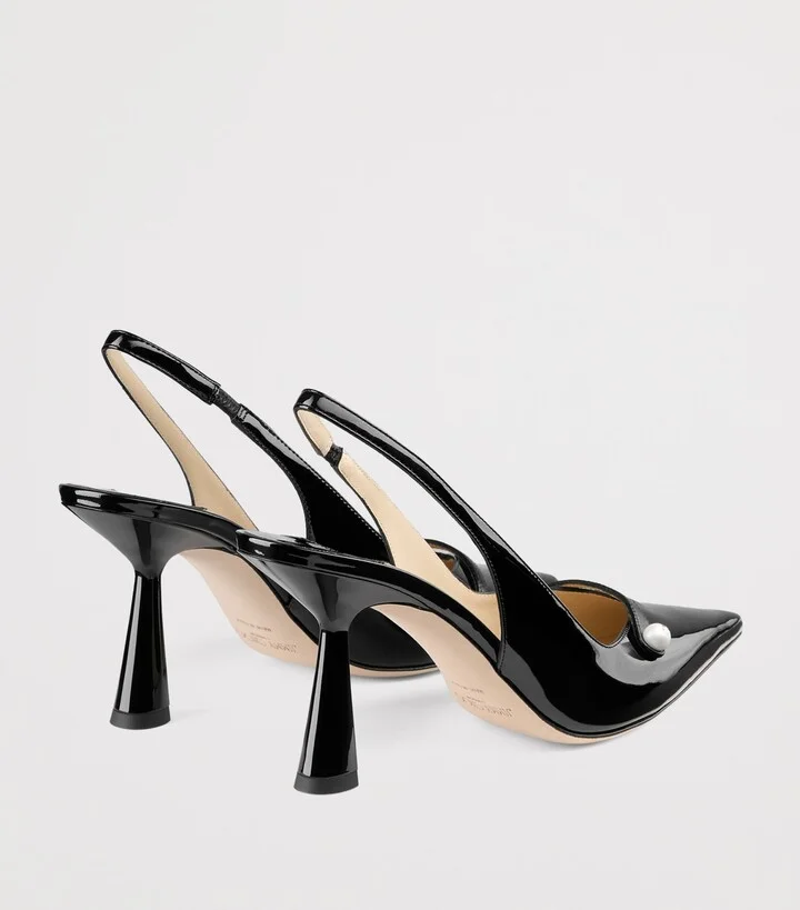 Jimmy Choo Amita 85 Leather Slingback Pumps - Image 4