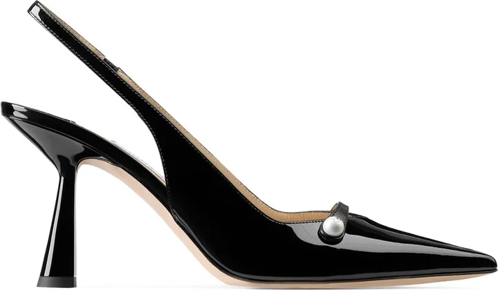 Jimmy Choo Amita 85 Leather Slingback Pumps