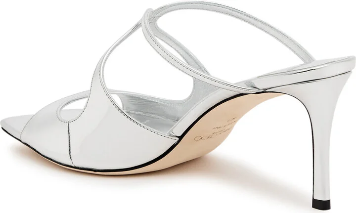 Jimmy Choo Anise 75 Metallic Leather Mules - Image 2