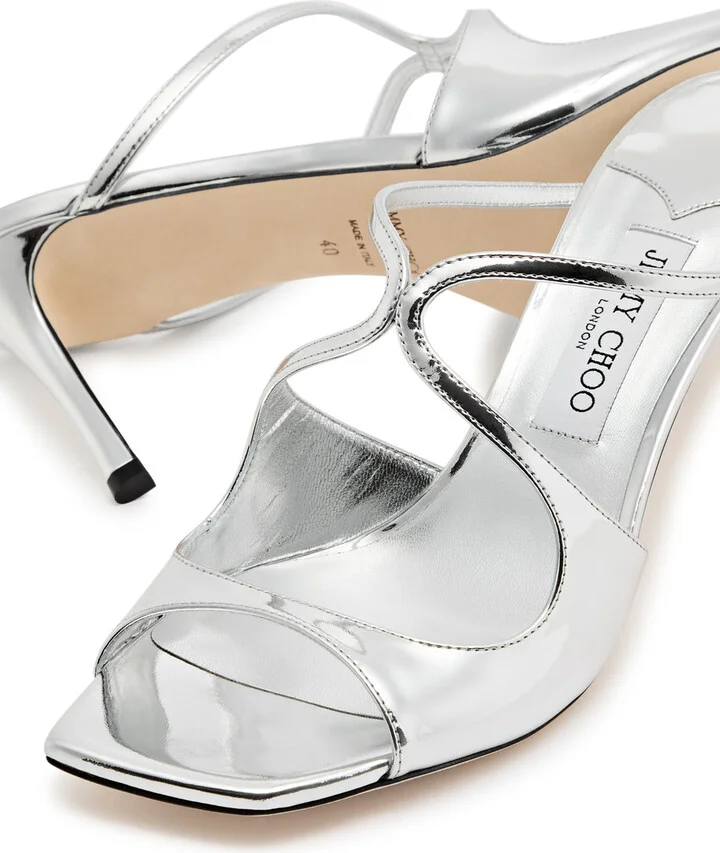 Jimmy Choo Anise 75 Metallic Leather Mules - Image 3