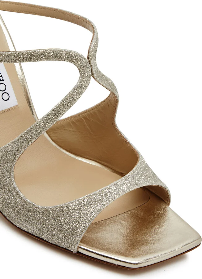 Jimmy Choo Anise 95 Glittered Leather Mules - Image 4