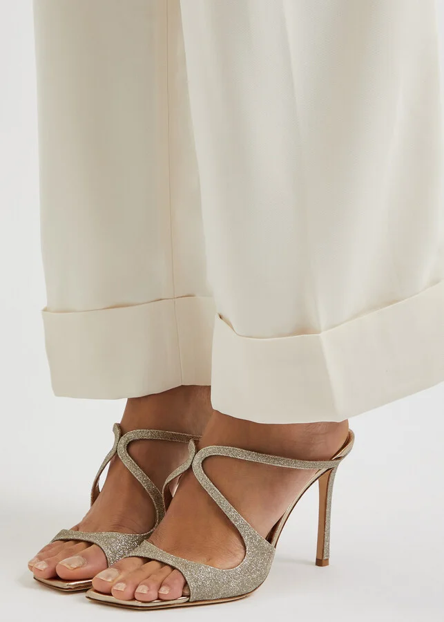 Jimmy Choo Anise 95 Glittered Leather Mules - Image 5