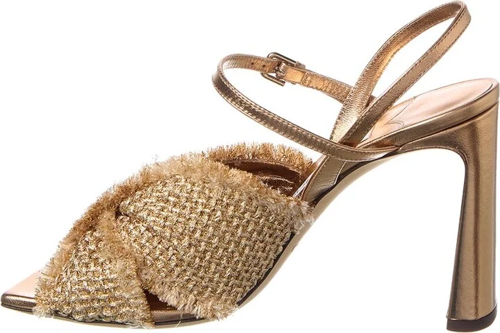 Jimmy Choo Annika 95 Lurex & Leather Sandal - Image 2
