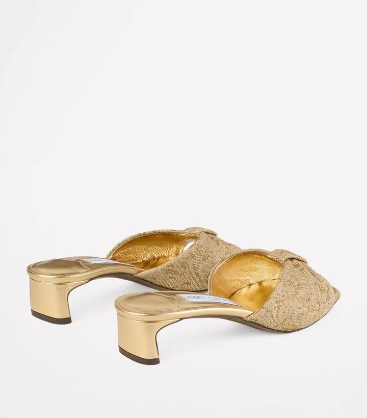 Jimmy Choo Annika Monogrammed Heeled Mules 35 - Image 3