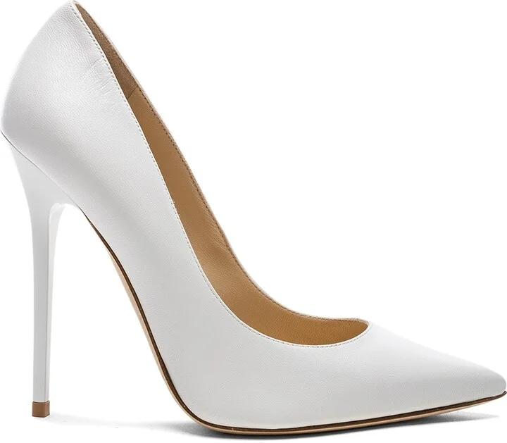 Jimmy Choo Anouk 120 Leather Pumps in White