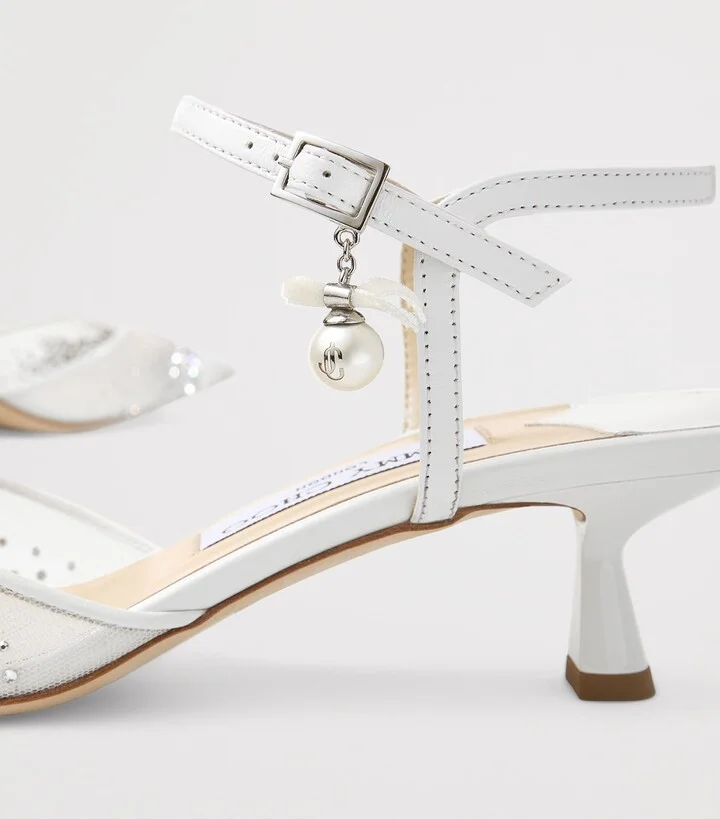 Jimmy Choo Aren Sb 45 Mesh-Leather Pumps - Image 2