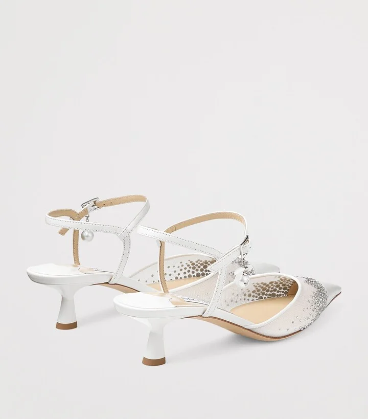 Jimmy Choo Aren Sb 45 Mesh-Leather Pumps - Image 4