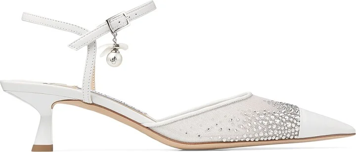 Jimmy Choo Aren Sb 45 Mesh-Leather Pumps