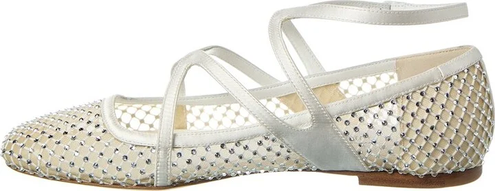 Jimmy Choo Astoria Leather-Trim Flat - Image 2