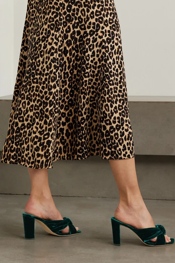 Jimmy Choo - Avenue 85 Knotted Velvet Mules - Green - Image 2