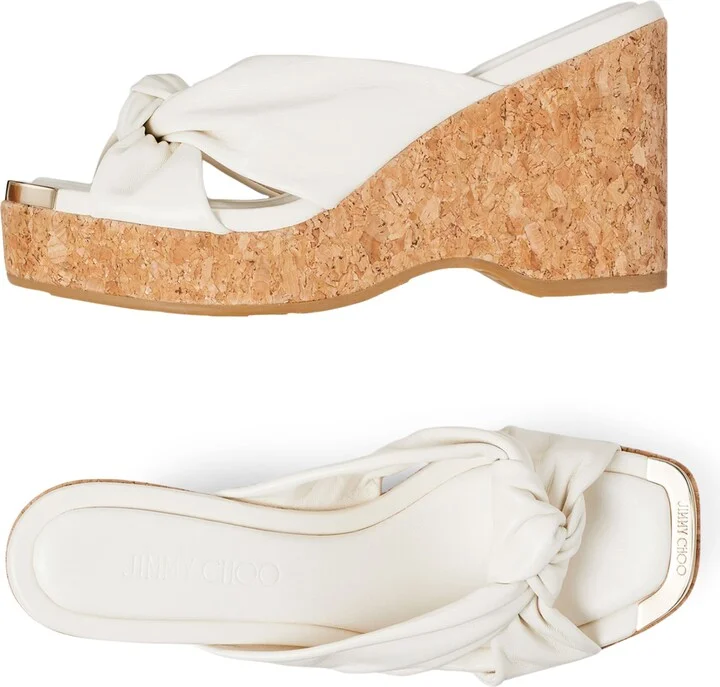 Jimmy Choo Avenue 95 Leather Wedge Sandals - Image 4