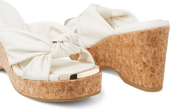 Jimmy Choo Avenue 95 Leather Wedge Sandals - Image 6