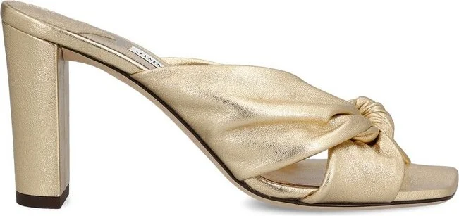 Jimmy Choo Avenue Metallic Heeled Mules