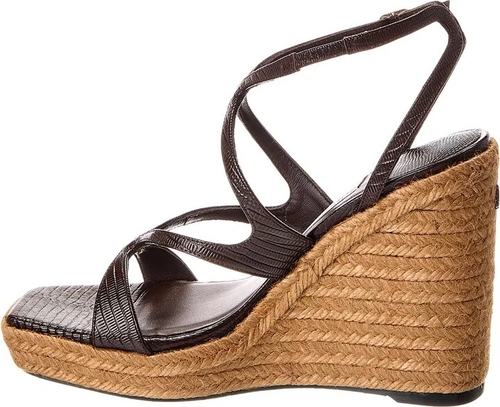 Jimmy Choo Ayla 110 Lizard-Embossed Leather Wedge Sandal - Image 2