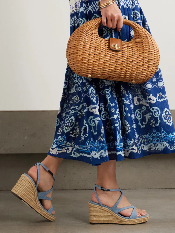 Jimmy Choo - Ayla 85 Denim Platform Espadrilles - Blue - Image 2