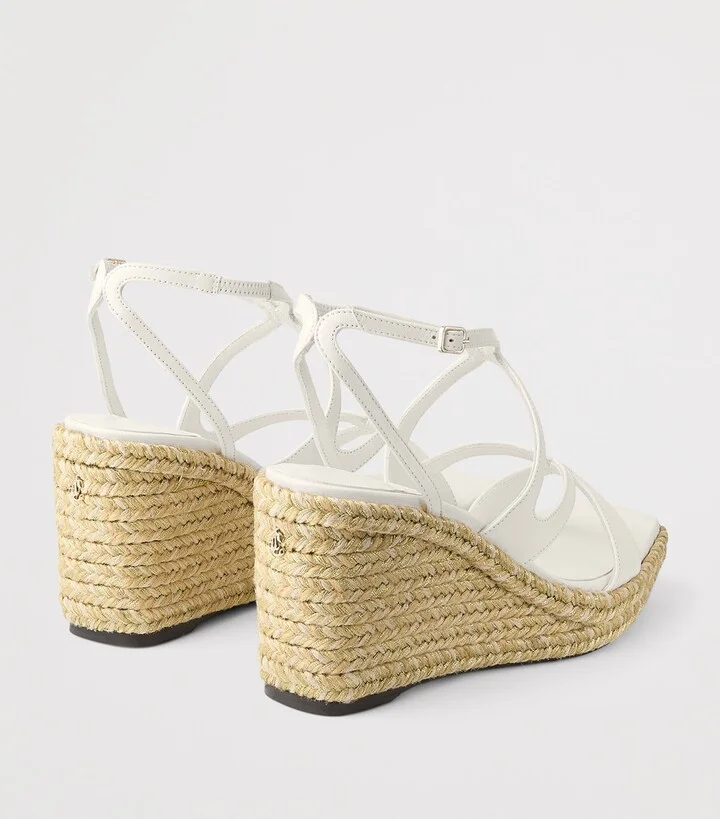 Jimmy Choo Ayla 85 Leather Wedge Sandals - Image 3