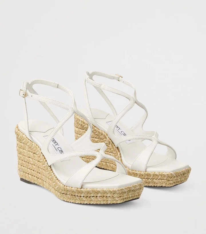 Jimmy Choo Ayla 85 Leather Wedge Sandals - Image 4