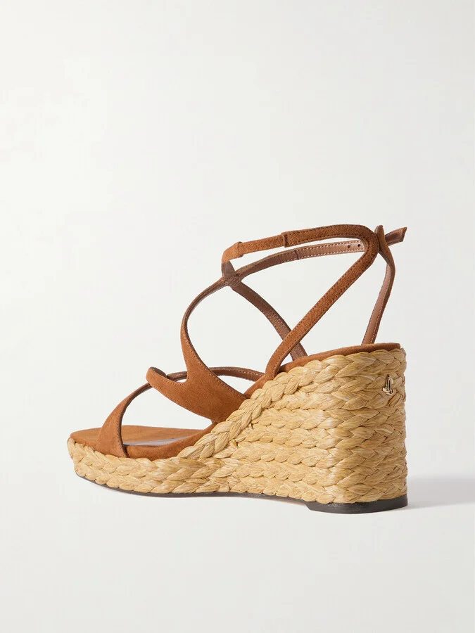 Jimmy Choo - Ayla 85 Suede Platform Espadrilles - Brown - Image 3