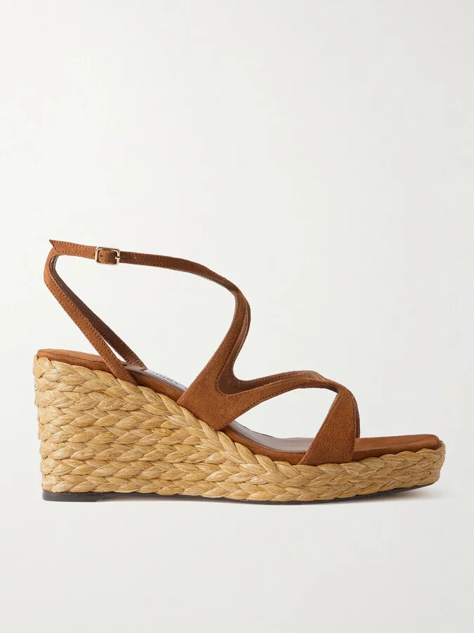 Jimmy Choo - Ayla 85 Suede Platform Espadrilles - Brown