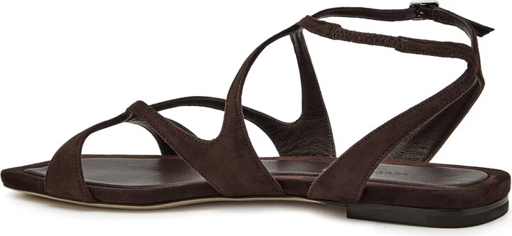 Jimmy Choo Ayla Brown Chocolate Designer Suede Sandals UK8 / EU41 - Image 2