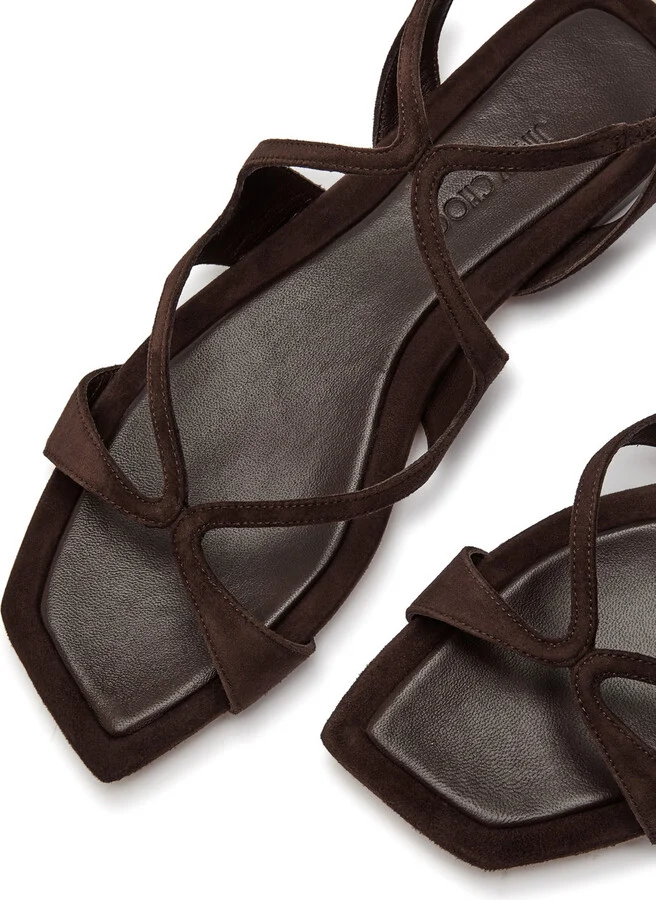 Jimmy Choo Ayla Brown Chocolate Designer Suede Sandals UK8 / EU41 - Image 3