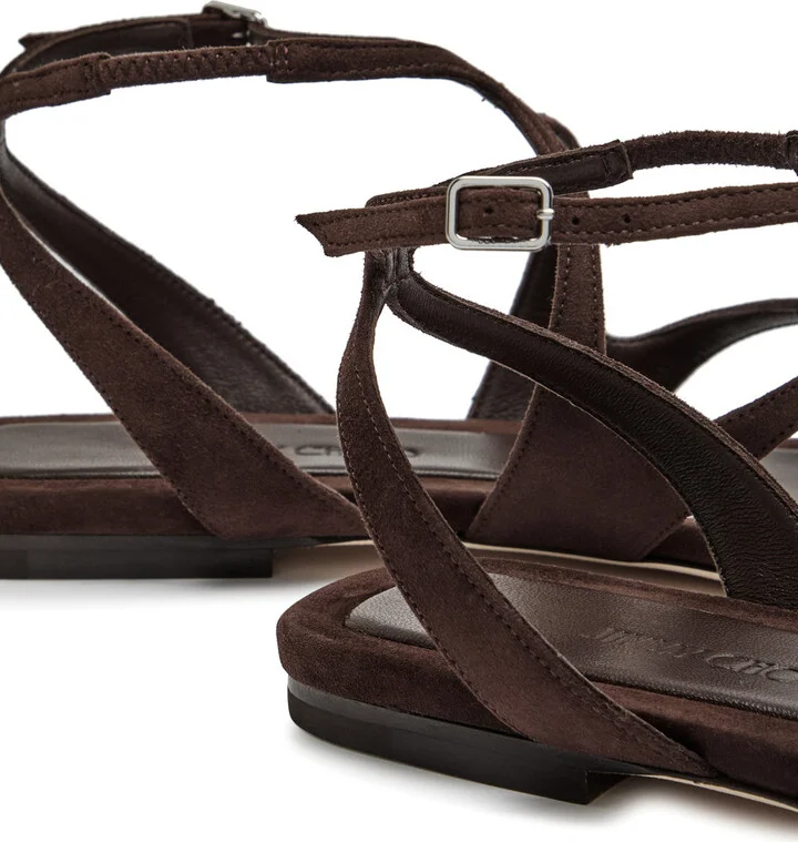 Jimmy Choo Ayla Brown Chocolate Designer Suede Sandals UK8 / EU41 - Image 4