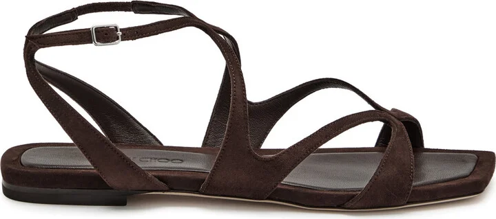 Jimmy Choo Ayla Brown Chocolate Designer Suede Sandals UK8 / EU41