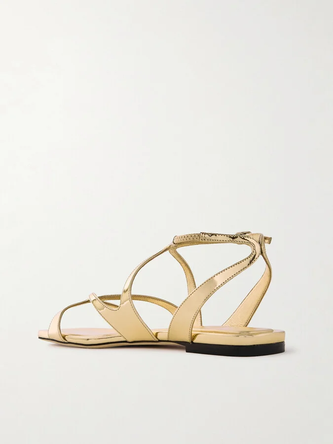 Jimmy Choo - Ayla Metallic Leather Sandals - Gold - Image 3