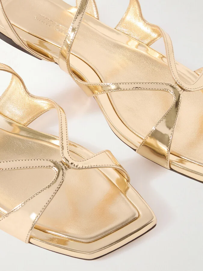 Jimmy Choo - Ayla Metallic Leather Sandals - Gold - Image 4