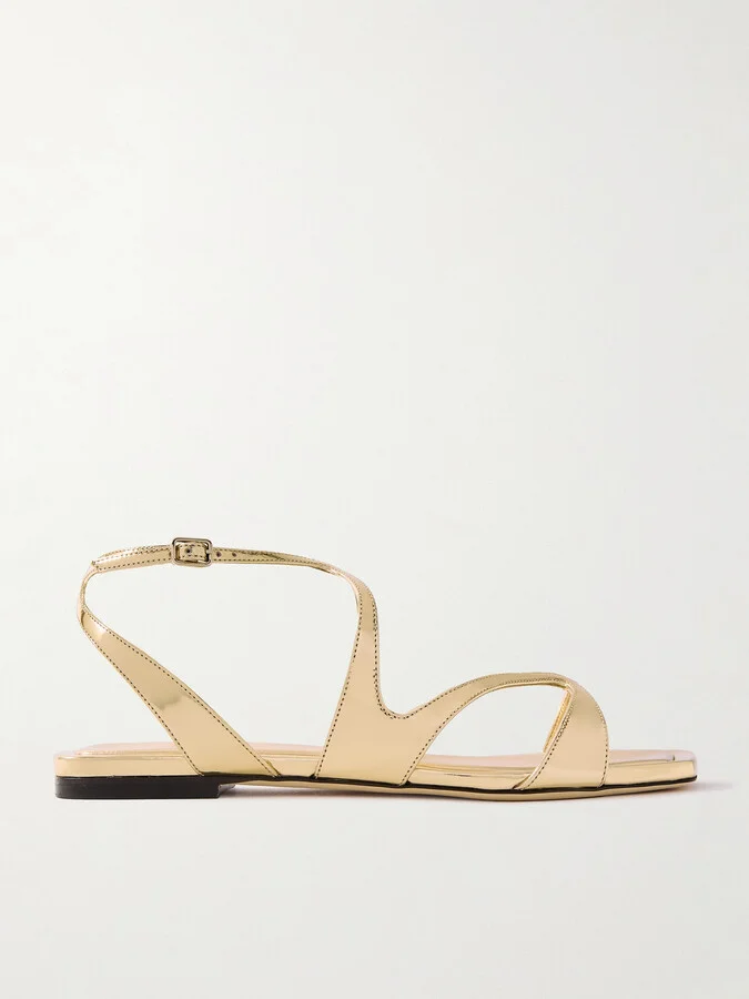 Jimmy Choo - Ayla Metallic Leather Sandals - Gold