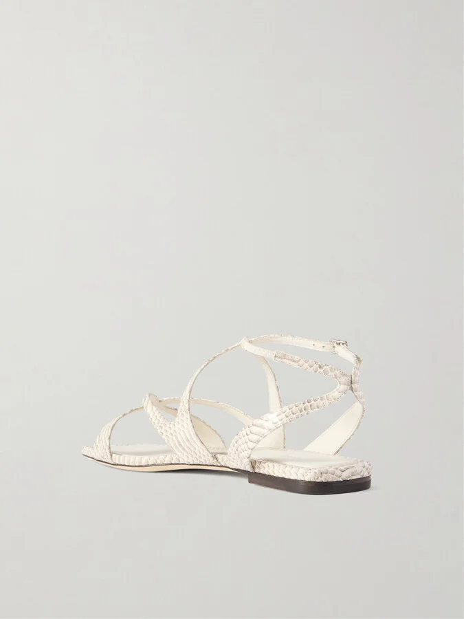 Jimmy Choo - Ayla Snake-effect Leather Sandals - Animal print - Image 3